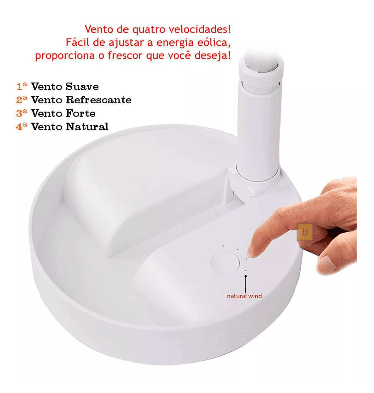 Ventilador portátil plegable recargable