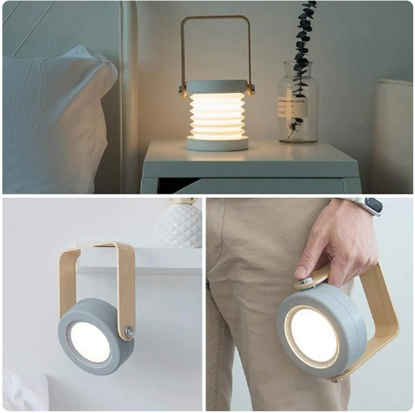 Lampara luz recargable estilo acordeon 
