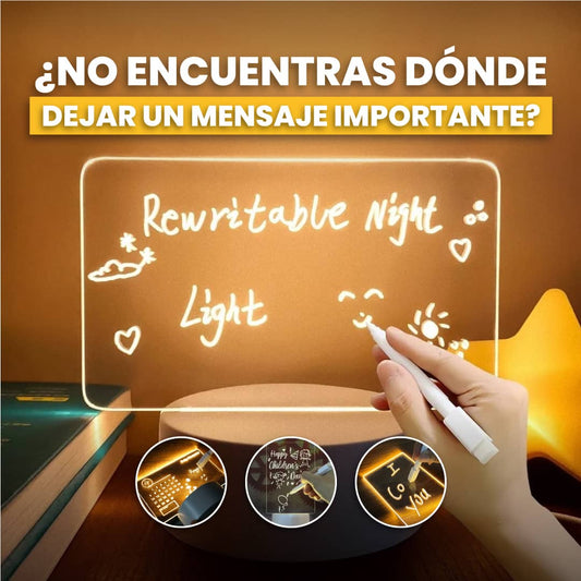 LAMPARA CREATIVA TABLERO LED DE NOTAS